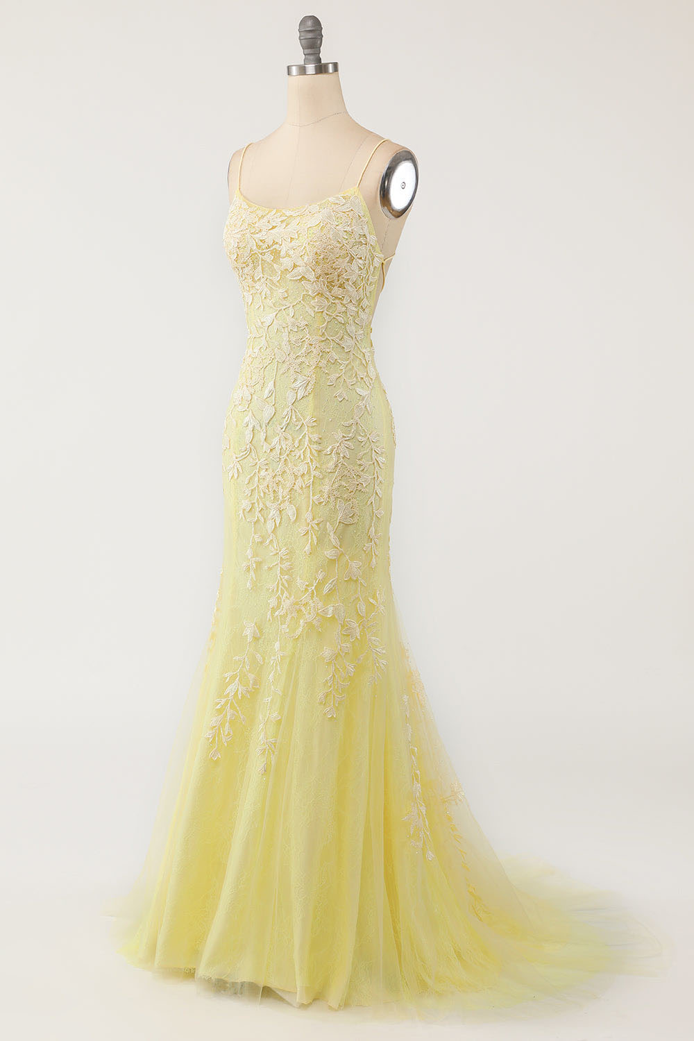 Elegante abito da sera a strati con applicazioni in pizzo, senza maniche, arricciato, abito formale Ms2504071