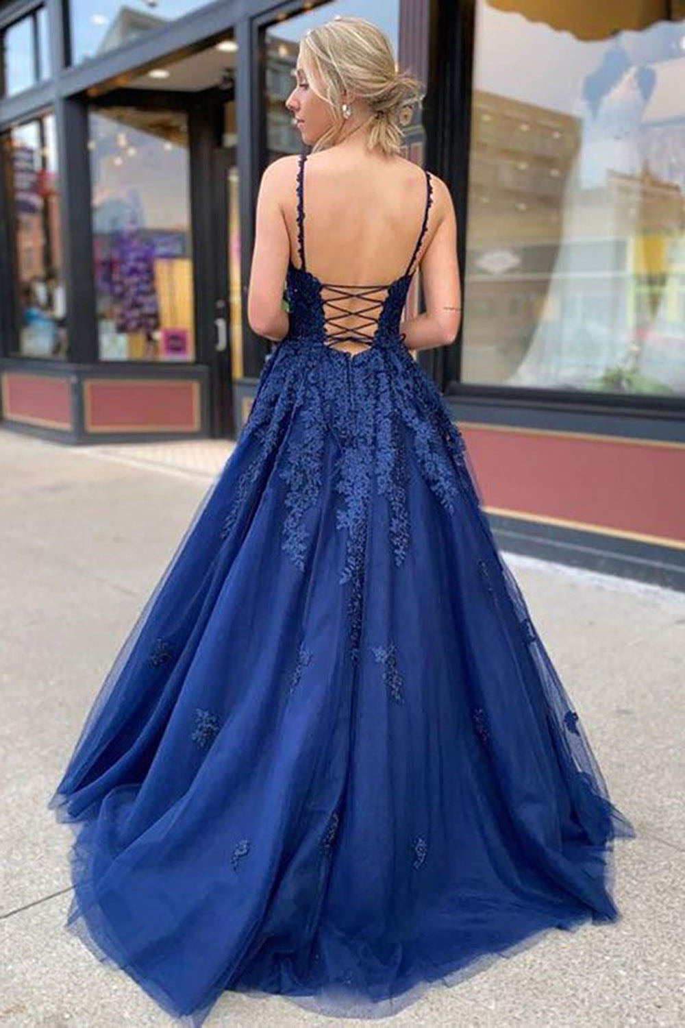 Prom Dresses Lace Appliqué Lace Appliqué A Line Formal Evenig Dress Ms2509012