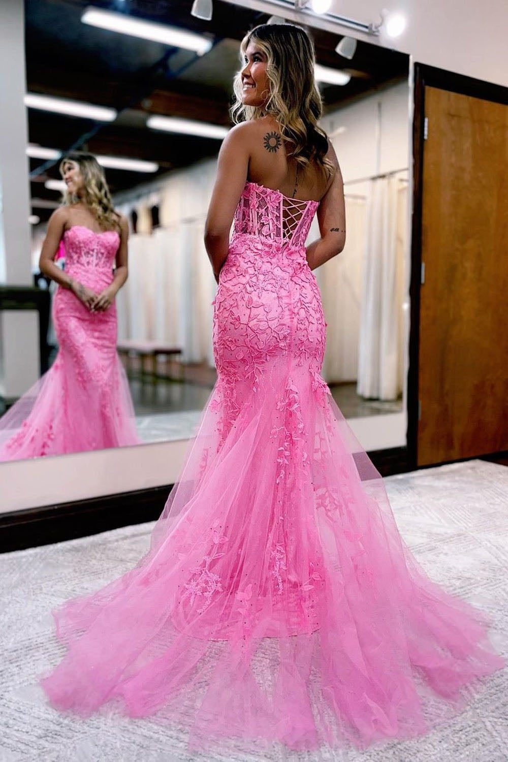 Mermaid Prom Dress Sweetheart Long Evening Dress with Appliques Ms250913