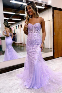 Mermaid Prom Dress Sweetheart Long Evening Dress with Appliques Ms250913