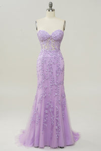 Mermaid Prom Dress Sweetheart Long Evening Dress with Appliques Ms250913