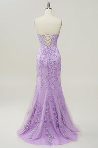 Mermaid Prom Dress Sweetheart Long Evening Dress with Appliques Ms250913