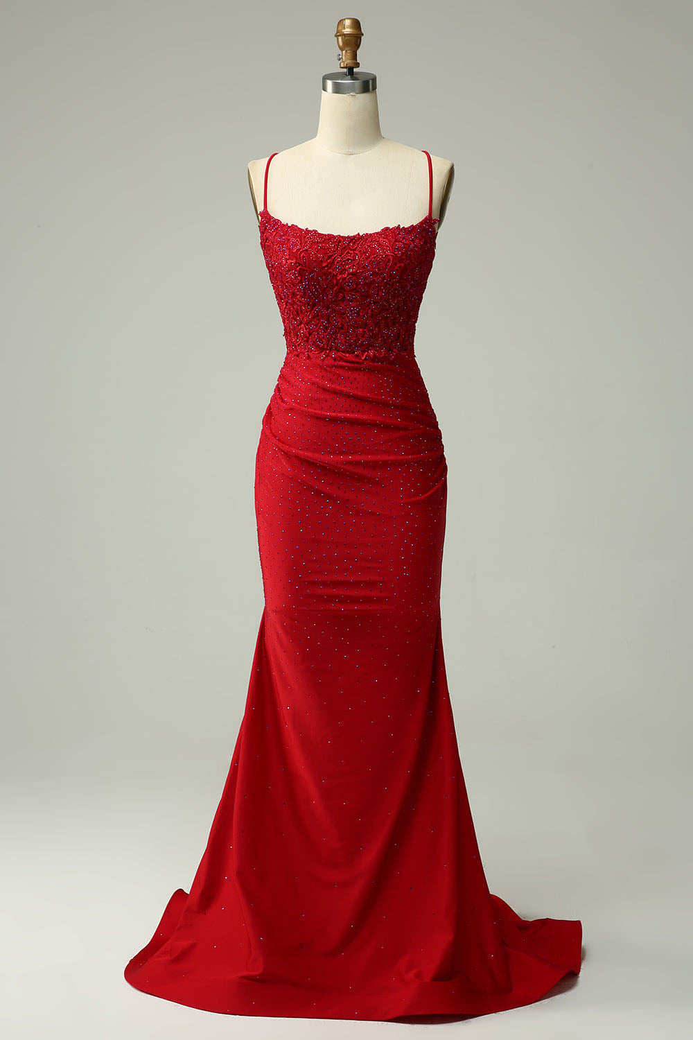 Abito da sera elegante a linea A con pieghe, scollo a cuore, spacco alto sexy Ms2504012
