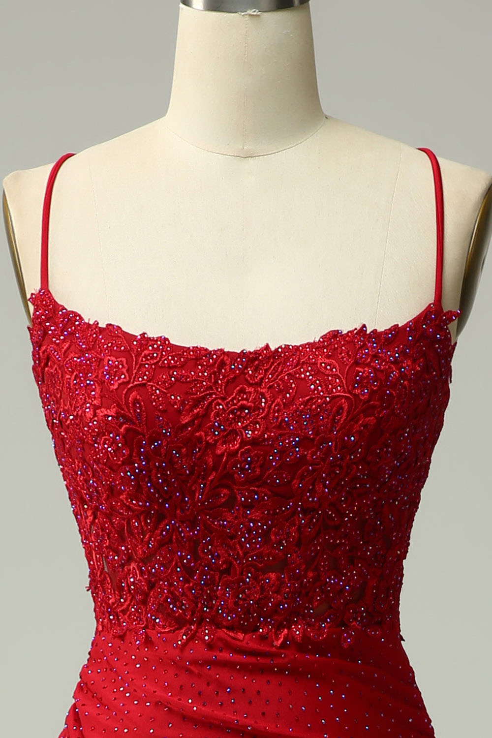 Abito da sera elegante a linea A con pieghe, scollo a cuore, spacco alto sexy Ms2504012