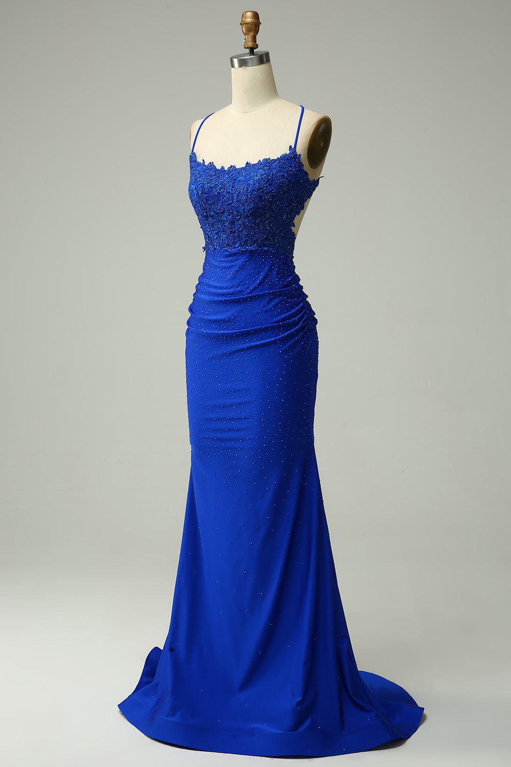 Abito da sera elegante a linea A con pieghe, scollo a cuore, spacco alto sexy Ms2504012