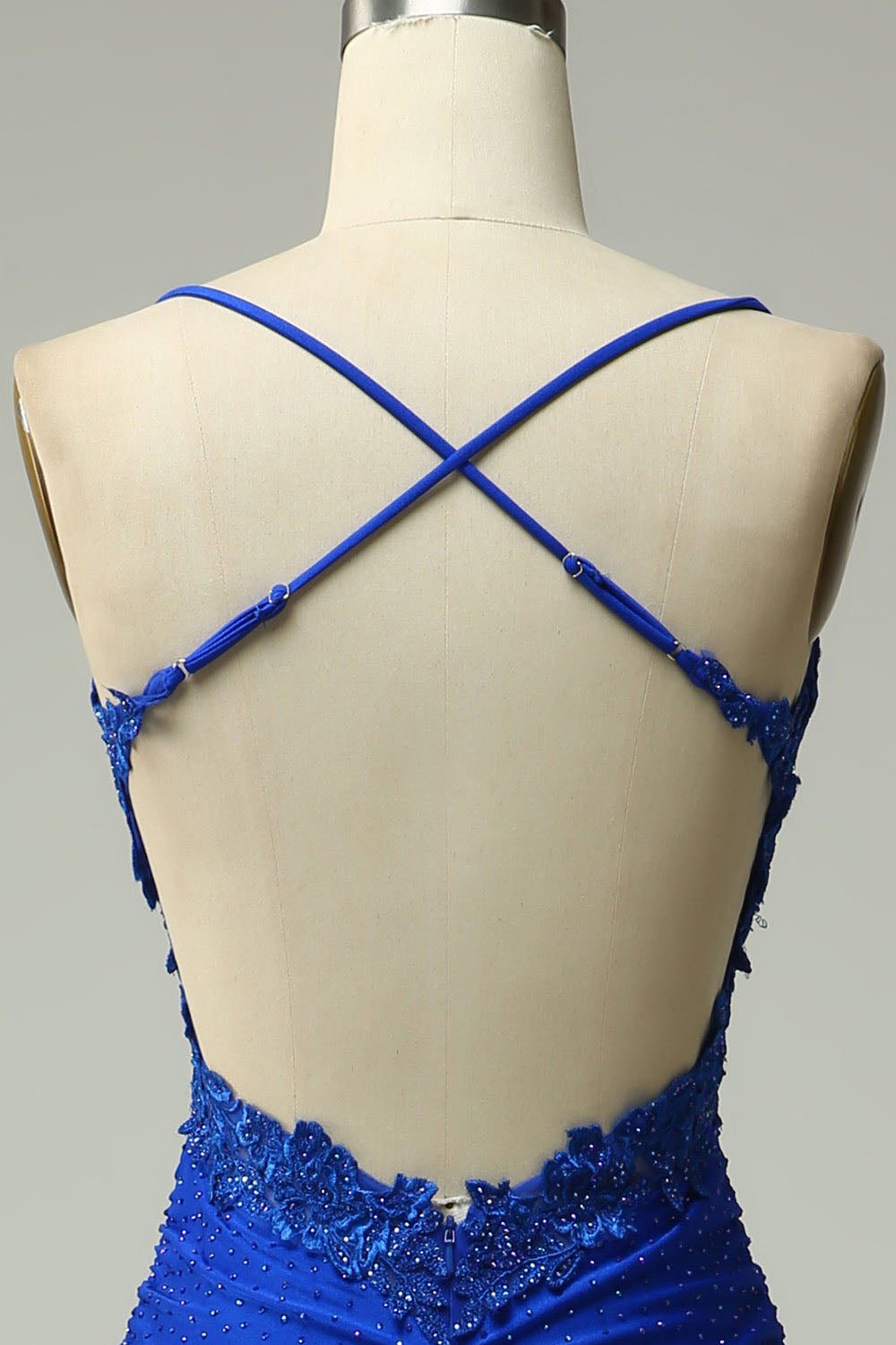 Abito da sera elegante a linea A con pieghe, scollo a cuore, spacco alto sexy Ms2504012
