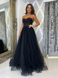 Strapless Tulle Ball Gown Beaded Corset Evening Dress Formal Prom Gown Ms2601307