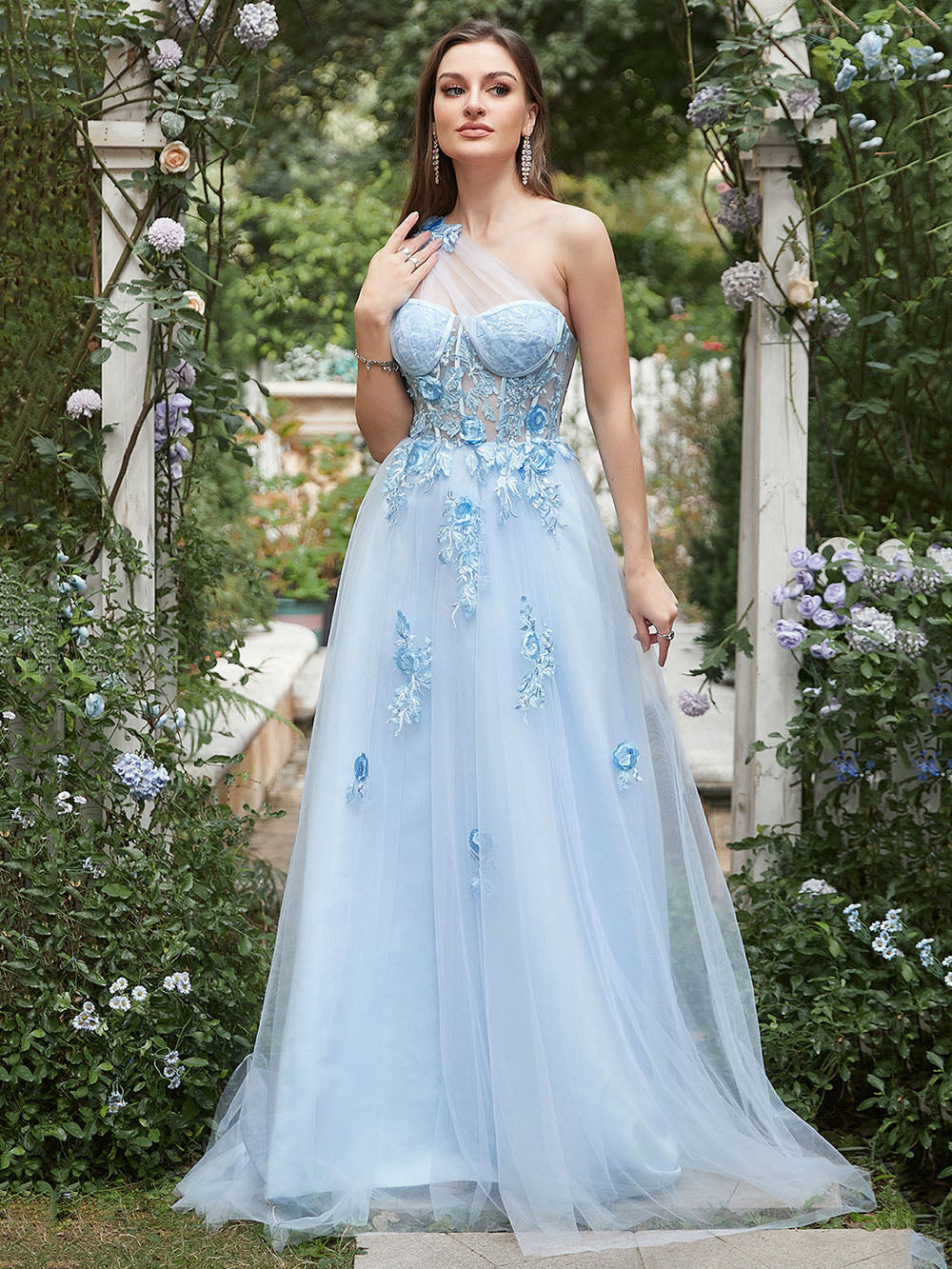 Light Blue Prom Dresses One Shoulder A-Line Party Dress with Appliques Msikoods Official Store Light Blue Prom Dresses One Shoulder A-Line Party Dress with Appliques Msikoods Official Store