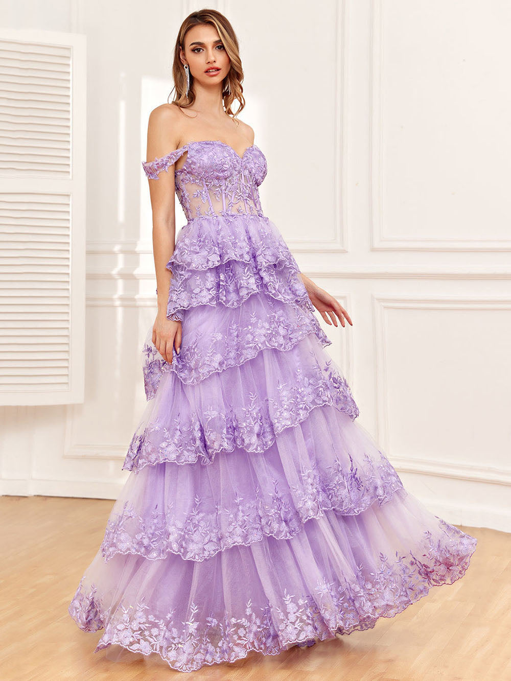 Robe de bal bordeaux à une épaule longue avec fente robe de soirée formelle en dentelle appliquée robe de soirée pour adolescentes