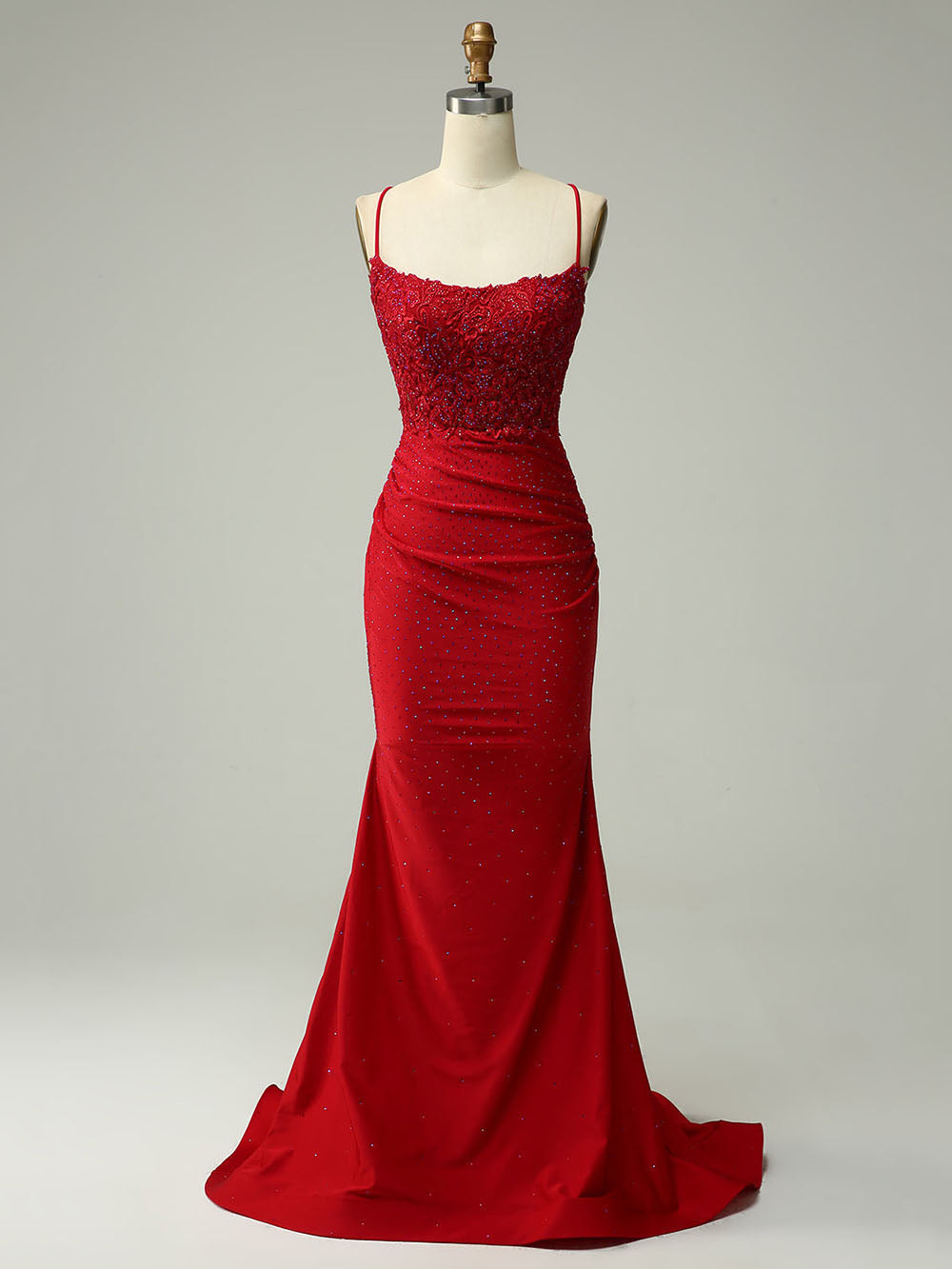 Abito da sera elegante a linea A con pieghe, scollo a cuore, spacco alto sexy Ms2504012