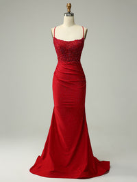 Abito da sera elegante a linea A con pieghe, scollo a cuore, spacco alto sexy Ms2504012