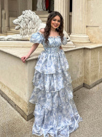 Vestido de Baile com Corpete, Decote Coração, Babados em Camadas, Fenda Alta, Sereia de Renda Brilhante Ms2504111