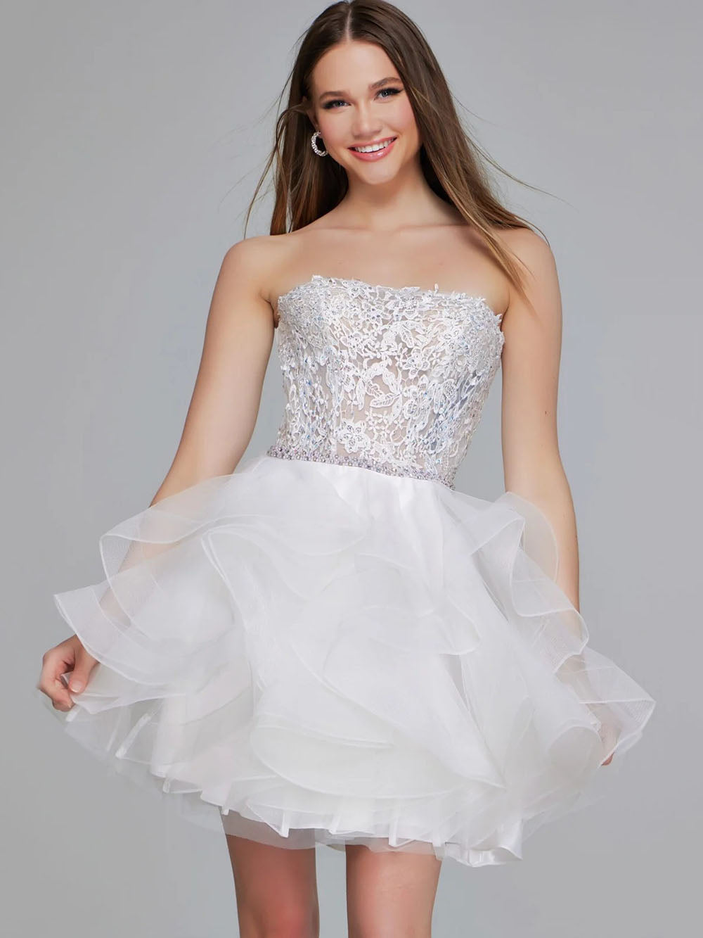 Vestidos de Volta a Casa com Lantejoulas Brilhantes 2025 para Adolescentes, Ombros Descobertos, Curto, em Camadas, com Renda, Vestidos de Baile, Vestido de Cocktail