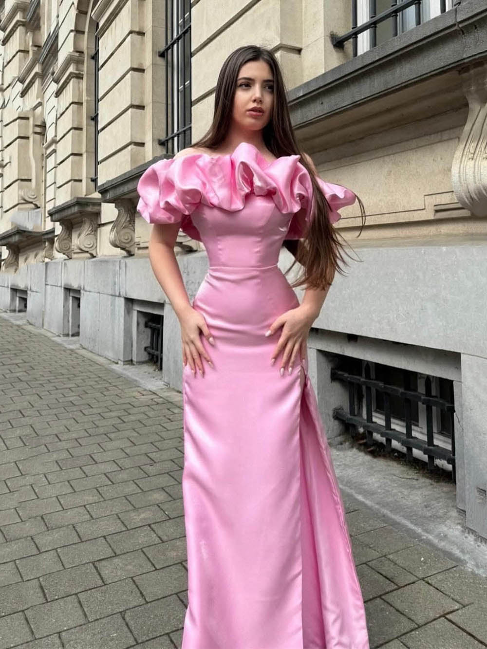 Vestido de Festa com Lantejoulas, Uma Manga, Ombro Só, Vestido de Baile Feminino Brilhante, Vestido de Cocktail para Noite