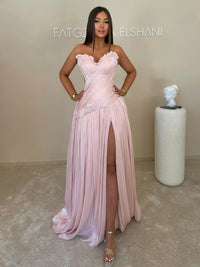 Elegantes grünes Ballkleid mit Rüschen und Rundhalsausschnitt für Damen, formelle Anlässe, Partykleid, Abendkleid