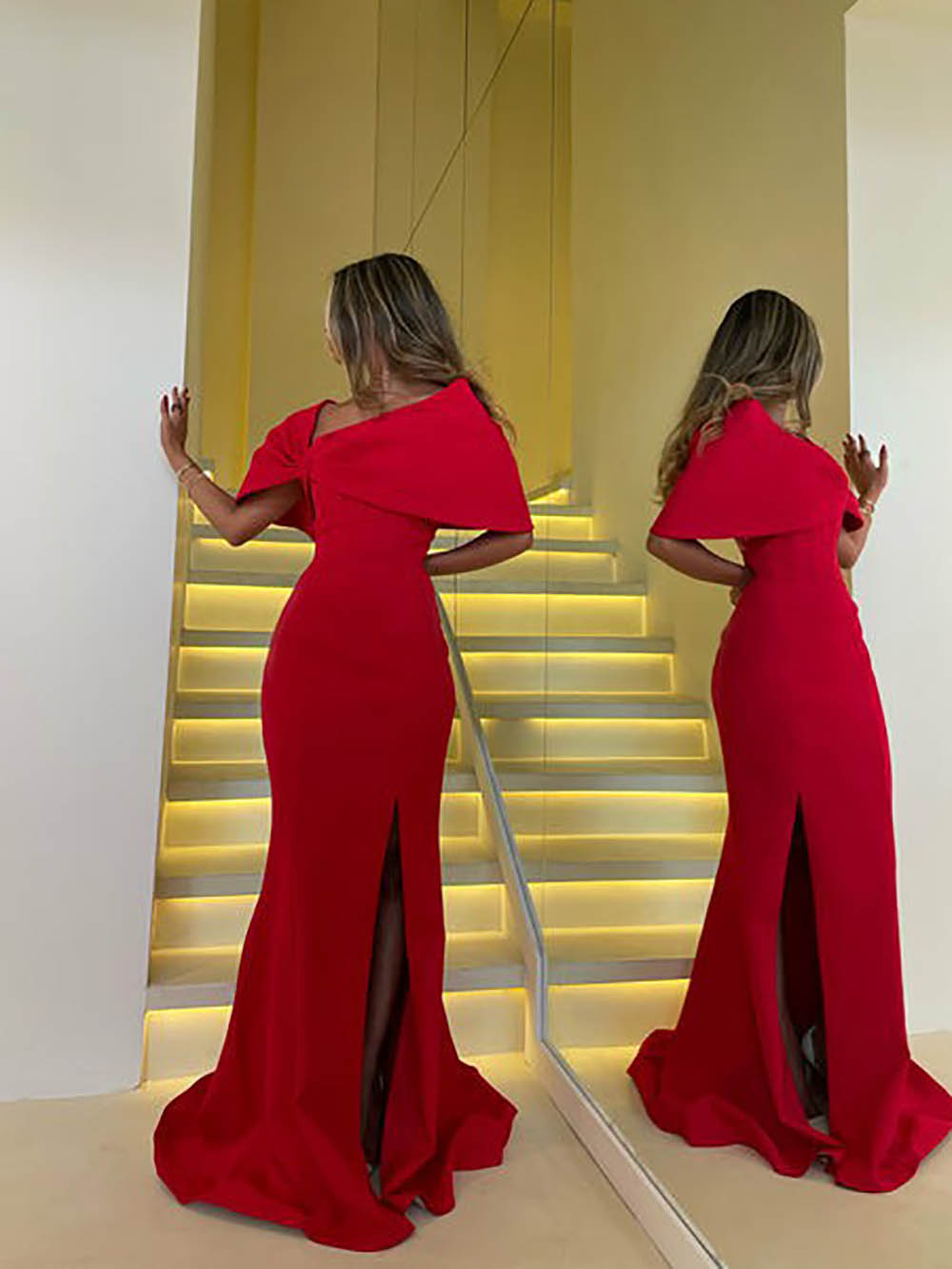 Vestido de Festa com Lantejoulas, Uma Manga, Ombro Só, Vestido de Baile Feminino Brilhante, Vestido de Cocktail para Noite