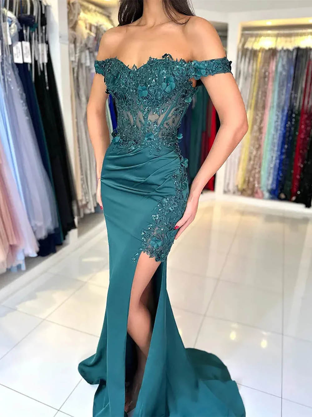 فستان حفلة بأكمام طويلة وكتف واحد مزين بالترتر للنساء، فستان سهرة لامع لامع، فستان كوكتيل