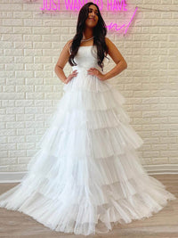Luxury Prom Dress Strapless Birthday Dress Layered Ruffles Ball Gown Formal Evening Gowns Ms2609135