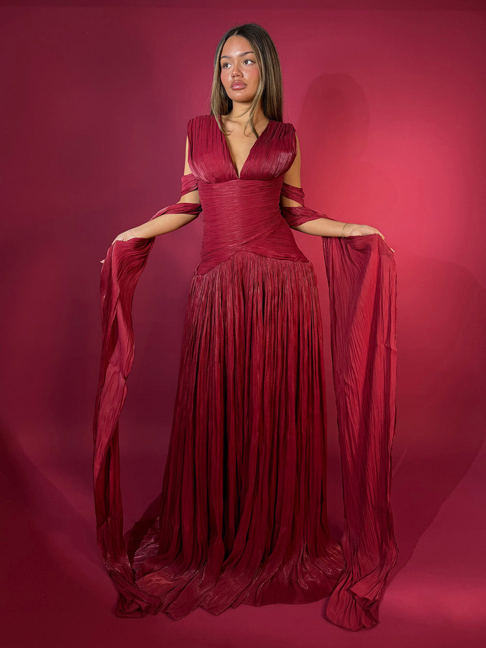 Vestido de Baile Verde com Folhos para Senhora Elegante, Decote O, Vestido Formal para Ocasiões, Vestido de Festa, Vestido de Noite