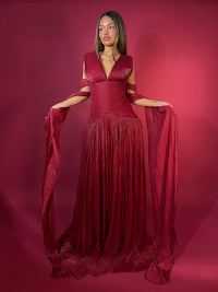 Vestido de Baile Verde com Folhos para Senhora Elegante, Decote O, Vestido Formal para Ocasiões, Vestido de Festa, Vestido de Noite