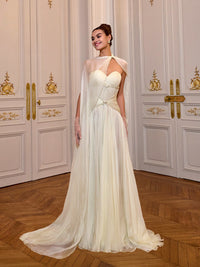 Robe de soirée élégante à volants verts pour femme, robe de soirée à col rond, robe de soirée formelle