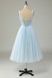 Light Blue Midi Tulle Prom Dress A Line Party Dress Ms2508251