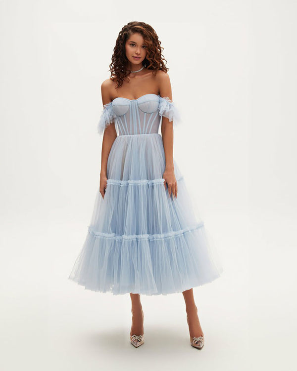 Teelanges Ballkleid aus Tüll für Damen, schulterfrei, Ballkleid, Teenager, Herzausschnitt, mit Perlen besetzt, bauschiges Prinzessinnenkleid
