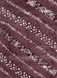 فستان حفلة بأكمام طويلة وكتف واحد مزين بالترتر للنساء، فستان سهرة لامع لامع، فستان كوكتيل