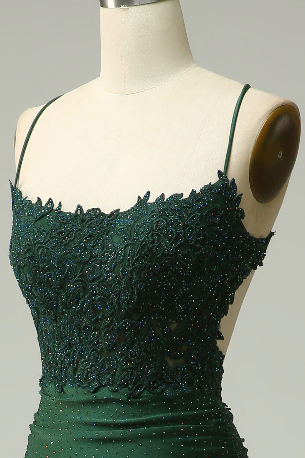 Abito da sera elegante a linea A con pieghe, scollo a cuore, spacco alto sexy Ms2504012