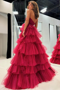 Luxury Prom Dress Strapless Birthday Dress Layered Ruffles Ball Gown Formal Evening Gowns Ms2609135