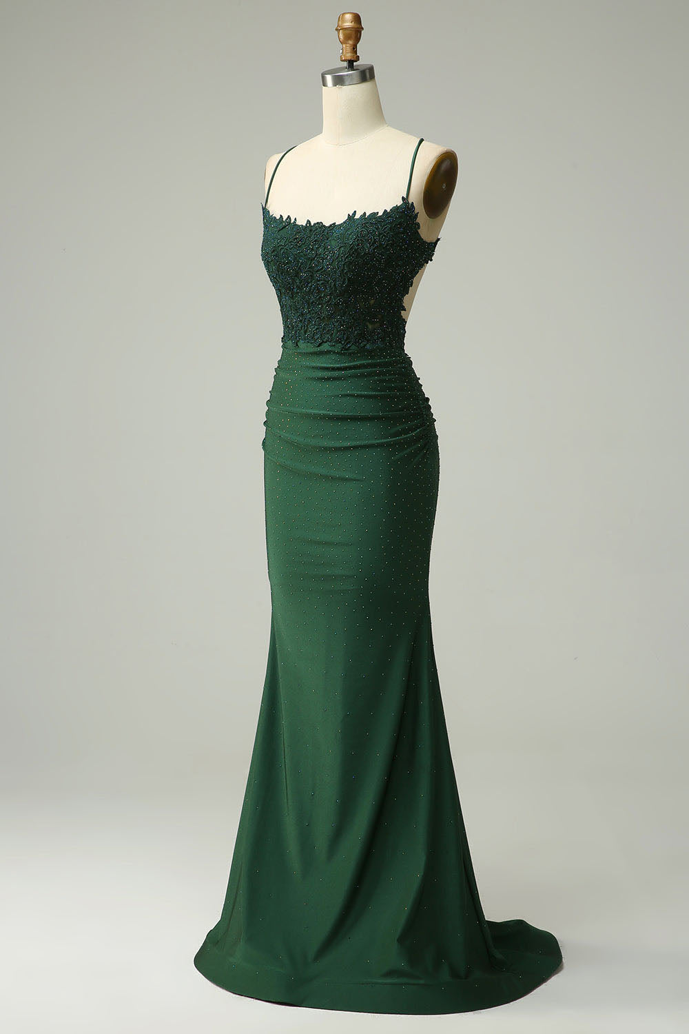 Abito da sera elegante a linea A con pieghe, scollo a cuore, spacco alto sexy Ms2504012