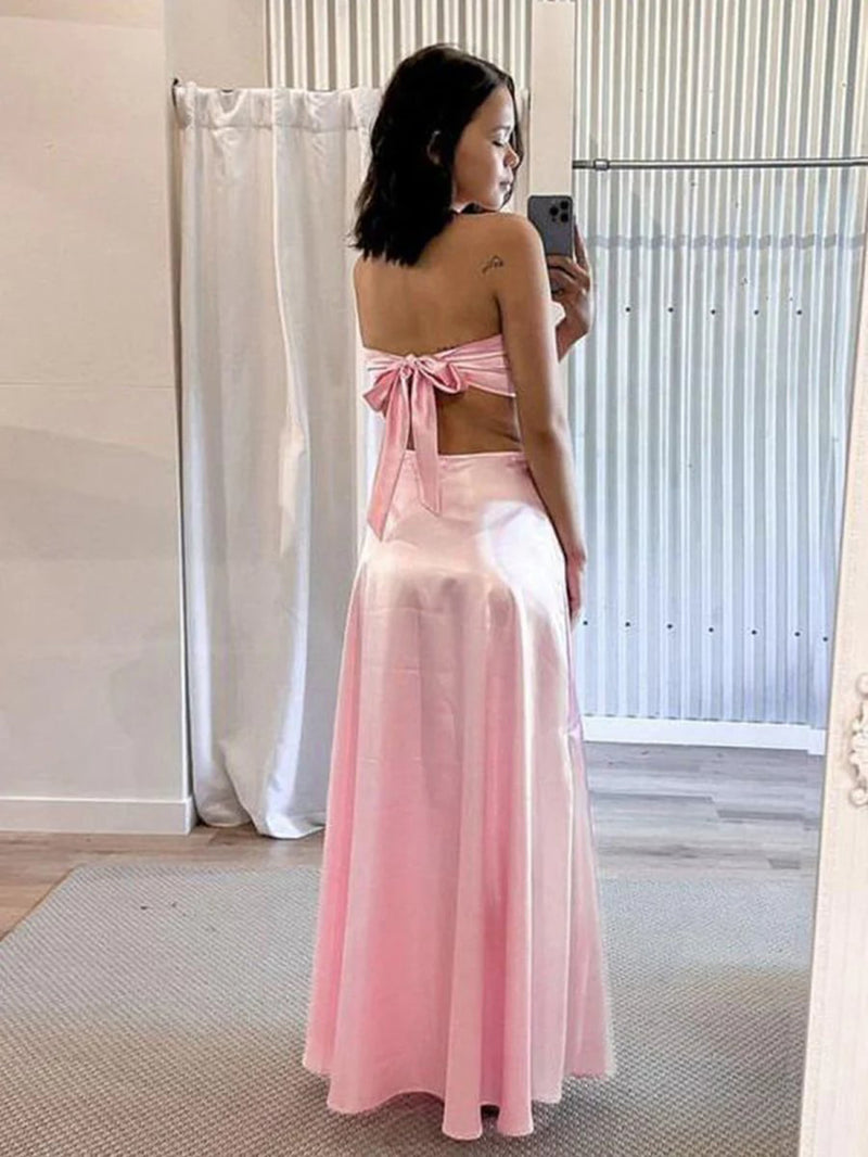 Elegante abito da sera a strati con applicazioni in pizzo, senza maniche, arricciato, abito formale Ms2504071