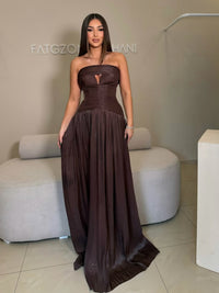 Elegantes grünes Ballkleid mit Rüschen und Rundhalsausschnitt für Damen, formelle Anlässe, Partykleid, Abendkleid