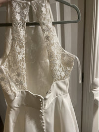 Short Wedding Dress 2025 Halter Open Back Sexy Bridal Gown With Pocket Ms2505124