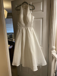 Short Wedding Dress 2025 Halter Open Back Sexy Bridal Gown With Pocket Ms2505124