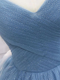 Sparkly Prom Dress Spaghetti Strap V Neck Ruffles Ball Gown Evening Dress Ms2608132