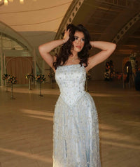 Sparkly Beaded Evening Dress Spaghetti Strap Formal Prom Dress Ms2512196