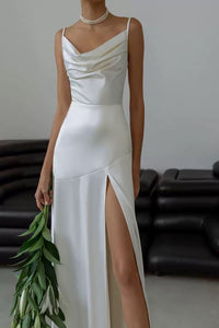 Vestido Formal de Manga Comprida Midi Assimétrico com Drapeado Vestido de Baile Vestido de Cocktail para Escritório Ms2505085
