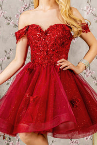 Glitzernde Pailletten-Heimkehrkleider 2024 für Teenager, schulterfrei, kurz, gestuftes Spitzen-Ballkleid, Cocktailpartykleid