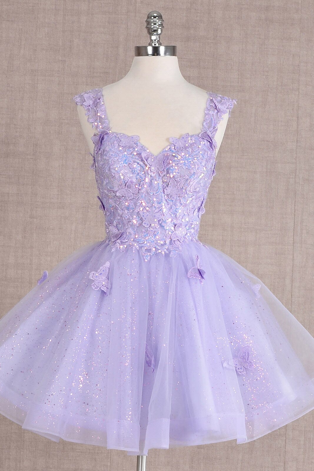 Glitzernde Pailletten-Heimkehrkleider 2024 für Teenager, schulterfrei, kurz, gestuftes Spitzen-Ballkleid, Cocktailpartykleid