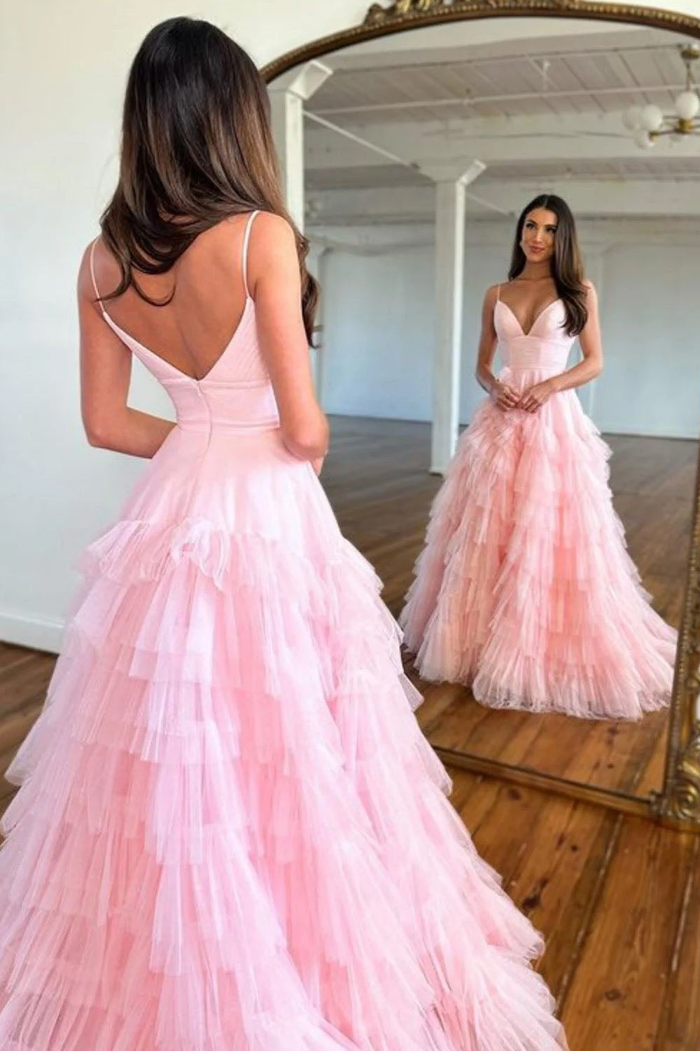 Abito da sera con spacco Ruffle, scollo a cuore, applicazioni in pizzo, corsetto, abito formale per festa di prom Ms2504114