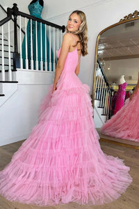 Abito da sera con spacco Ruffle, scollo a cuore, applicazioni in pizzo, corsetto, abito formale per festa di prom Ms2504114