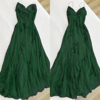 Sequin Beads Chiffon Formal Gown Spaghetti Strap Flowing Slit Prom Dress Ms2506112