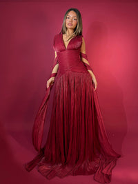 Vestido de Baile Verde com Folhos para Senhora Elegante, Decote O, Vestido Formal para Ocasiões, Vestido de Festa, Vestido de Noite