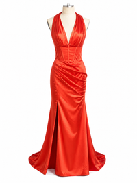 Einschultriges Pailletten-Ballkleid mit Schlitz Glitzer Langes Meerjungfrauen-Abendkleid Partykleid