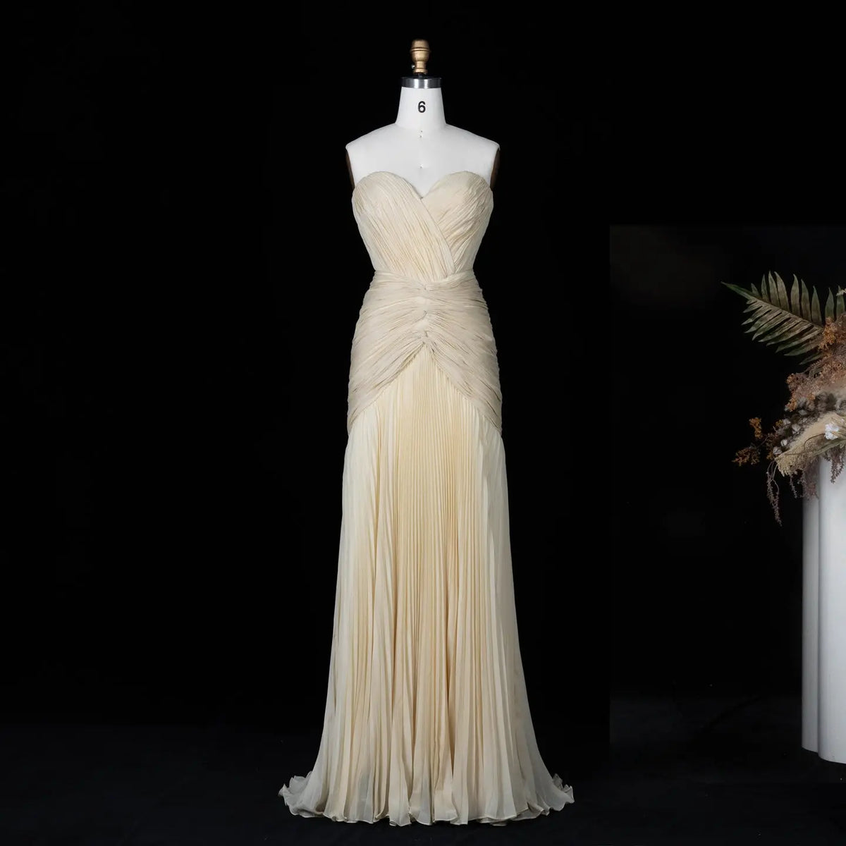 Champange Sweetheart Pleated Mermaid Formal Evening Gowns Shiny Satin Ruched Prom Dress Ms2607216