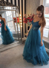 Lace Tulle Evening Gown Corset Layered Skirt Long Prom Dress Ms2506142