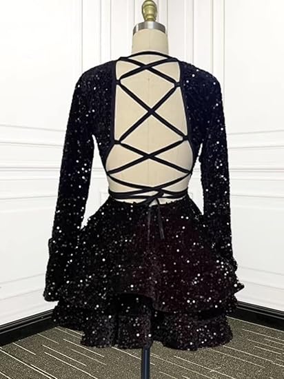 fitted lace wedding dress La Femme Long-Sleeve Sequin Homecoming Dress -PromGirl Royal Blue / 0 main image 1
