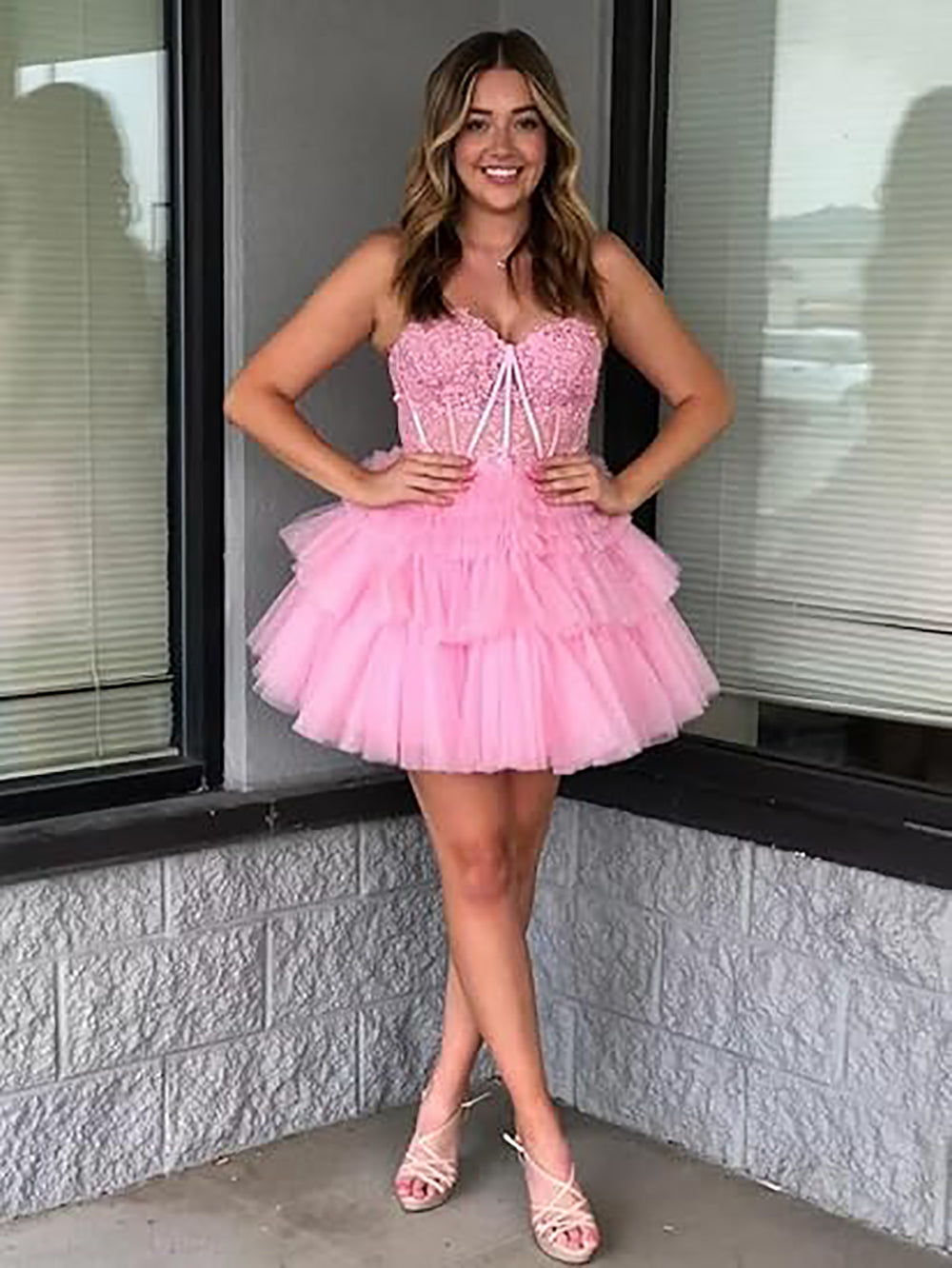 Sparkly Tulle Short Homecoming Dresses Layered Strapless Sweetheart Mi –  Msikoods Official Store