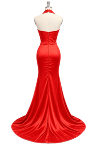 Einschultriges Pailletten-Ballkleid mit Schlitz Glitzer Langes Meerjungfrauen-Abendkleid Partykleid